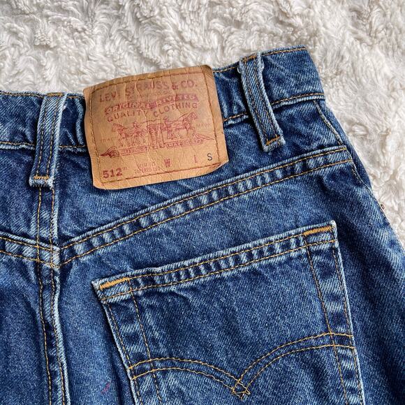 Vintage Levi's 512 mom jeans high rise waist wedgie fit slim tapered leg USA 26 - Picture 7 of 17